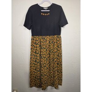 Sunflower Vintage Dress Steven Ross Naturally Teacher Dress Womans Medium Long